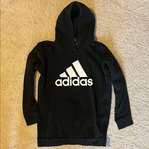 adidas Black Hoodie with White Logo for Kids